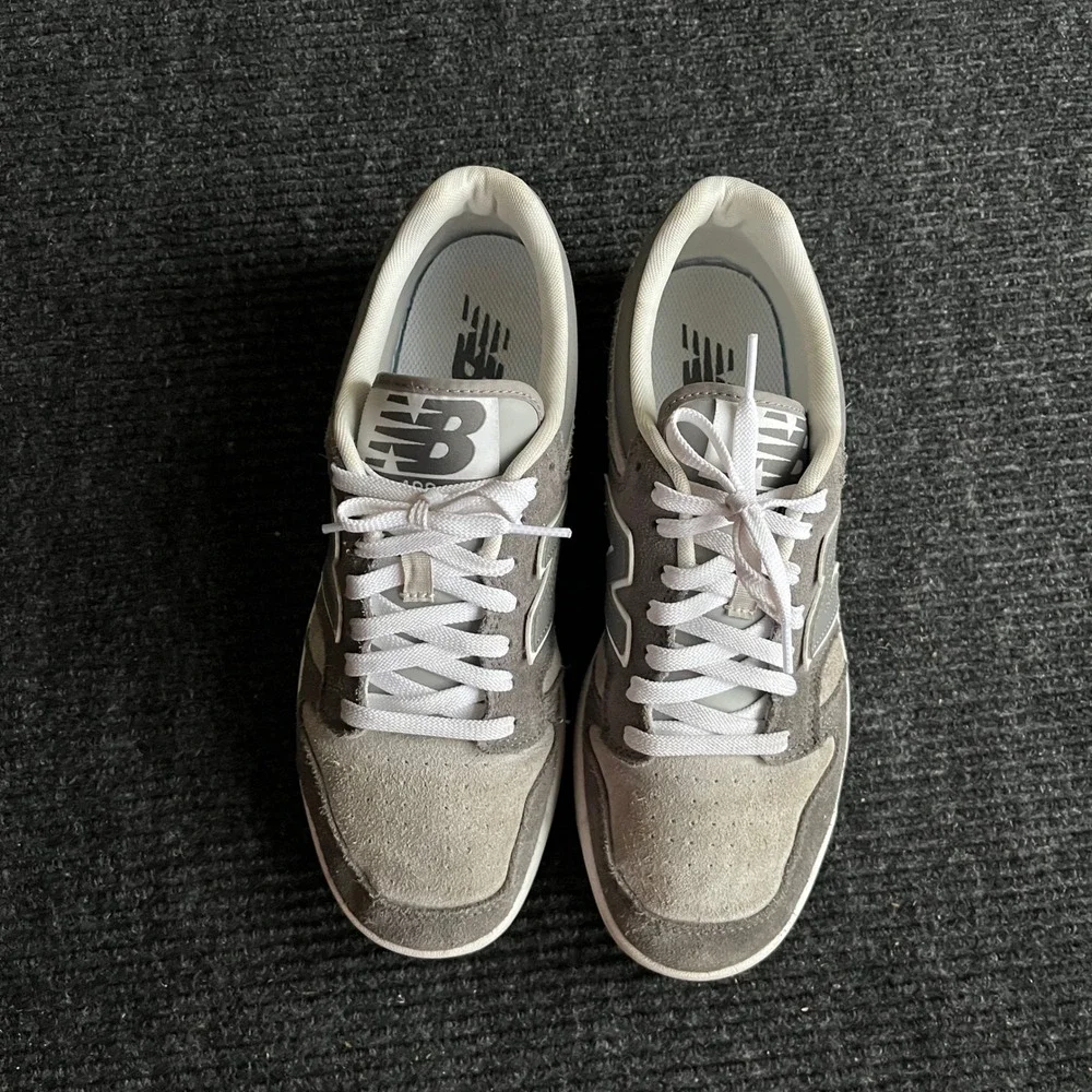 New Balance 480 Court Sneakers Mens 10 Grey White Suede Leather Low Top BB480LEC